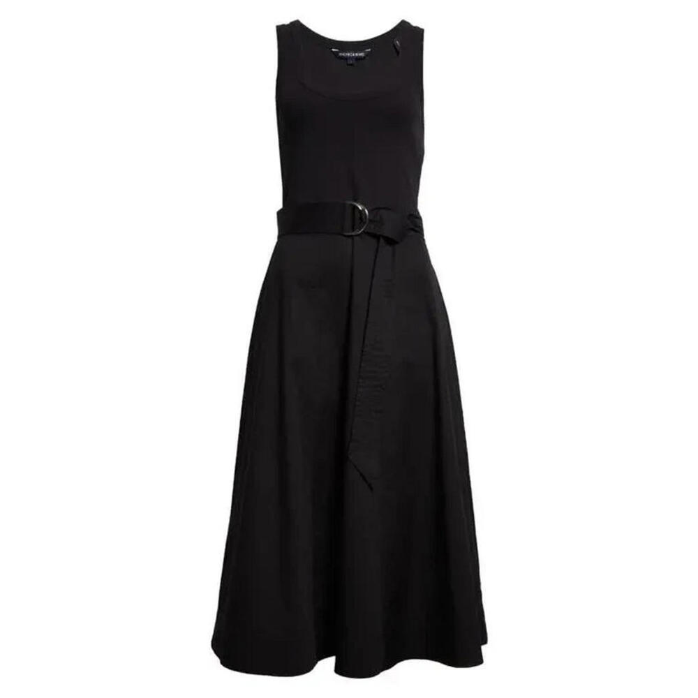 NEW, Veronica Beard Ennis Mixed Media Stretch Cotton Midi Dress Sz S #MD1381